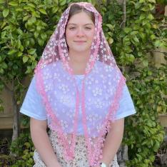 Little Flower Church Veil PINK